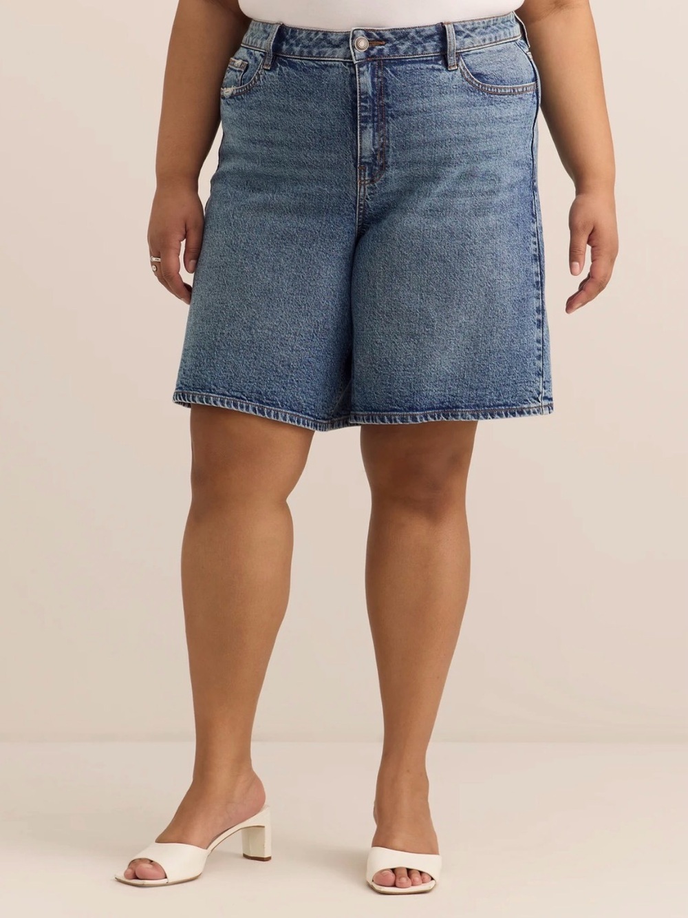 NWT d/C Jeans Classic Fit High Rise Denim Bermuda Shorts